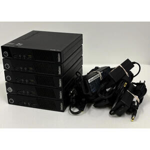 Lot of 5 Lenovo ThinkCentre M93p Tiny PC - i5-4570T, 8GB RAM, W/ AC Adapter